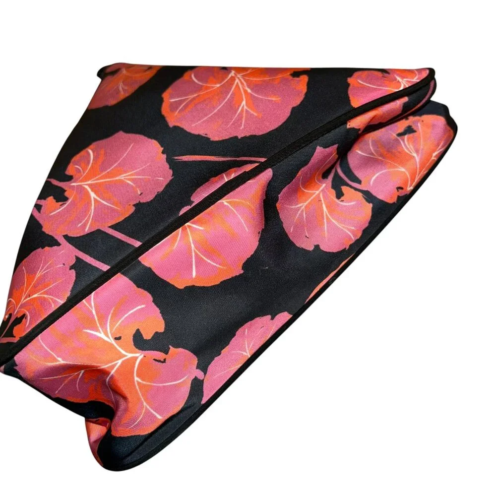diane von furstenberg pink floral print large makeup zip pouch bag